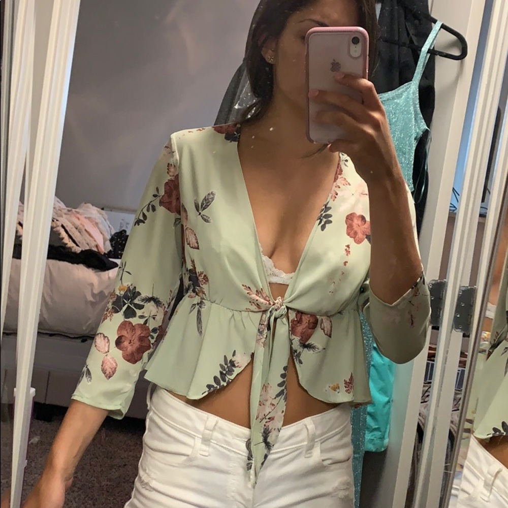 Tie front blouse